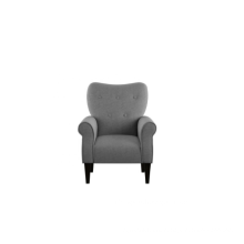 Chairs Buttoned Grey Fabric Armed Accent Chair
